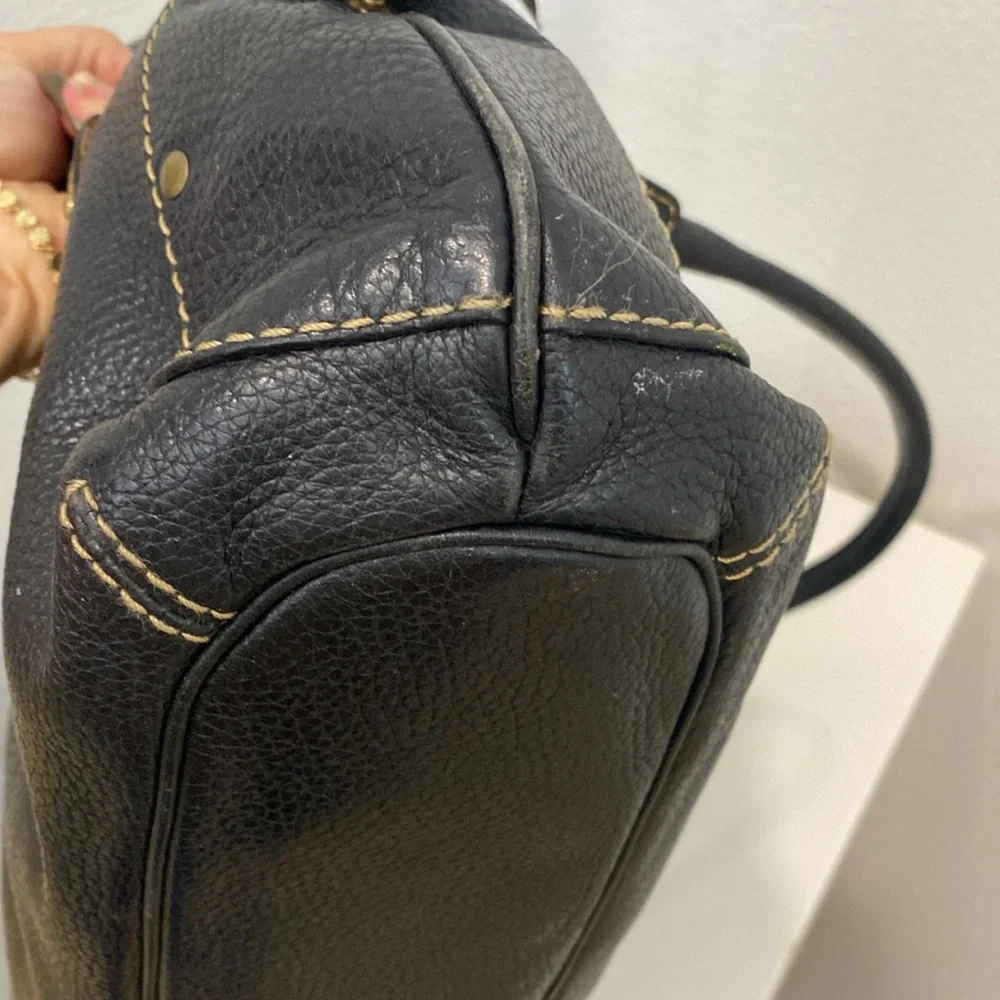Vintage Michael Kors Dark Brown Pebbled Leather Brass Hardware Shoulder Bag - Picture 9 of 15